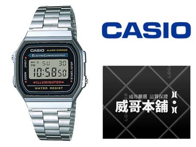 【威哥本舖】Casio台灣原廠公司貨 A168WA-1W 復刻中性冷光錶 A168WA