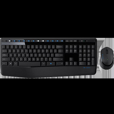 鍵盤 羅技MK345鍵盤鼠標套裝鍵鼠臺式電腦家用安靜辦公專用掌托