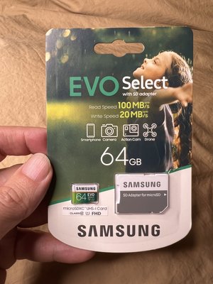 全新 SAMSUNG  EVO SELECT 三星 100MB/s 64GB 64G  UHS micro SD -B2