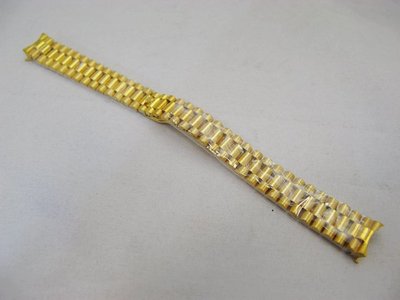 ROLEX 勞力士男士女妝三珠不銹鋼金色基本款代用錶帶 規格：大型{20mm}小型(13mm)【神梭鐘錶】