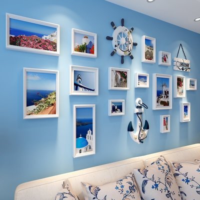 現貨熱銷-地中海照片墻歐式客廳臥室墻面裝飾相框掛墻組合連體創意相片墻#家居裝飾#照片墻