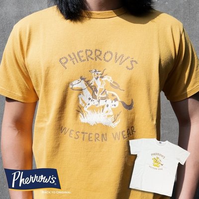[BTO] 日本【PHERROWS】復古休閒 西部牛仔短T恤 23S-PMT5
