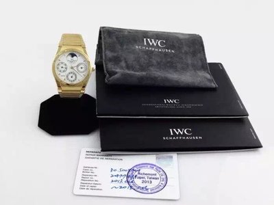 【益成當舖】流當品 黃k萬國IWC萬年曆日月相自動機械錶 18K黃金 有原廠保單 品相佳