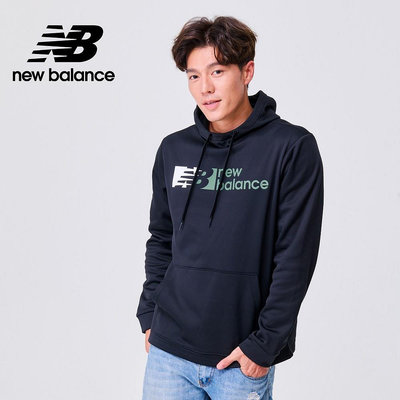 【New Balance】 NB 連帽長袖上衣_男性_黑色_MT23021BM