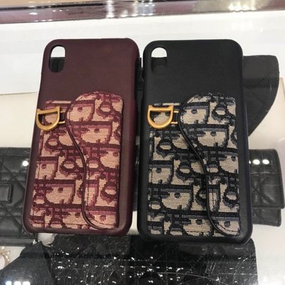 【BLACK A】精品 Dior Oblique 手機殼 iphone X XS MAX 藍色／酒紅色
