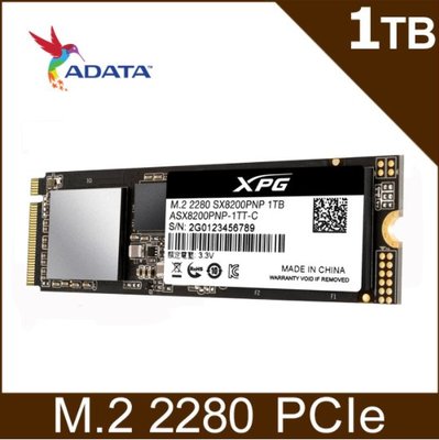 ☆偉斯電腦☆ADATA威剛 XPG SX8200Pro 1T 1TB M.2 2280 PCI SSD固態硬碟