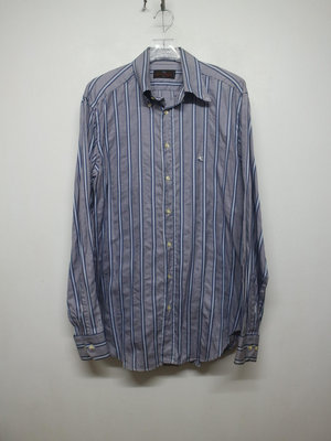 【G.Vintage】義大利 ETRO藍直條紋高級長袖襯衫 40號