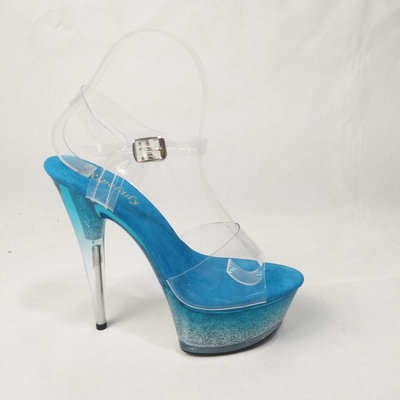 15 cm17公分歐美人氣出口性感高跟鞋鋼管舞模特情趣時尚水晶涼鞋