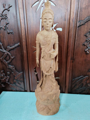 日本回流木雕 一木雕 觀音菩薩 觀音像 佛系 佛像 一尊