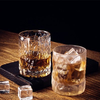 酒杯日式錘紋洋酒杯威士忌酒杯家用創意啤酒杯水晶玻璃杯子