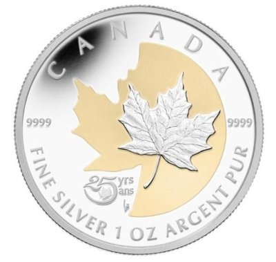 加拿大 紀念幣 2013 25週年楓葉紀念銀幣 原廠原盒