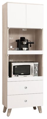 【風禾家具】QA-125-1@WD北歐風雙色2尺高餐櫃【台中市區免運送到家】碗盤櫥櫃 電器櫃 廚房收納櫃 置物櫃 傢俱