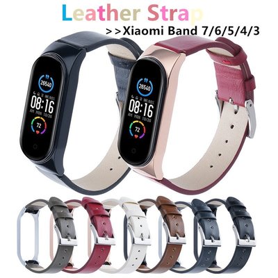 gaming微小配件-XIAOMI MI 小米手環 7 6 5 4 3 皮革錶帶手鍊智能手錶替換腕帶適用於小米手環 7 6 5 4 3-gm