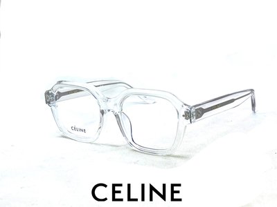 【本閣】CELINE CL500961 法國奢侈品牌復古光學眼鏡粗厚大方框透明色 effector yellowplus