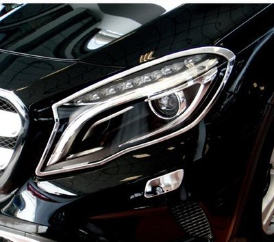 ~圓夢工廠~ Benz GLA180 GLA200 2014年 鍍鉻前燈框 大燈框 頭燈框
