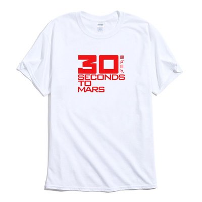 30 SECONDS TO MARS Red 短袖T恤 白色30秒上火星 龐克搖滾樂團 Rock