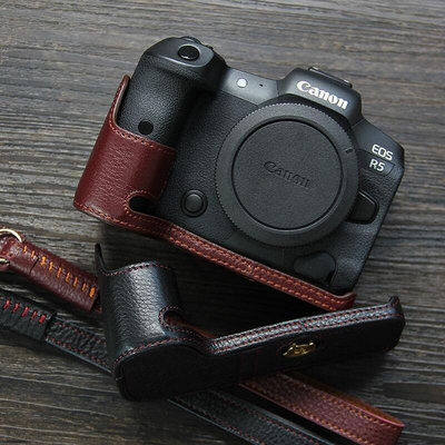 相機保護套 保護殼 適用佳能R5相機包canon eos R6二2保護套 R7底座半套 真皮