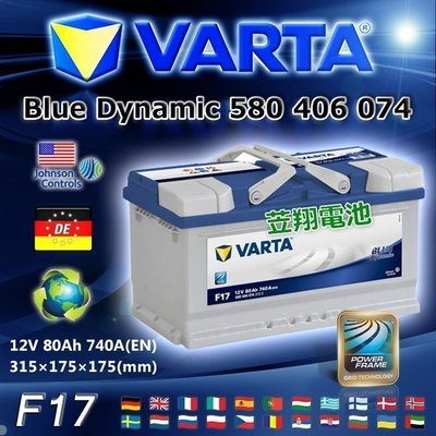 新莊【電池達人】VARTA F17 德國進口 華達電池 汽車電瓶 VOLVO XC60 58014 58514 SMF