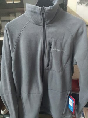 Columbia fleece 刷毛長袖外套 男 灰色