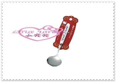 小花花日本精品 Hello Kitty 凱蒂貓 陶瓷湯匙  陶瓷柄 不鏽鋼湯匙  餐具  大臉和風  11096306