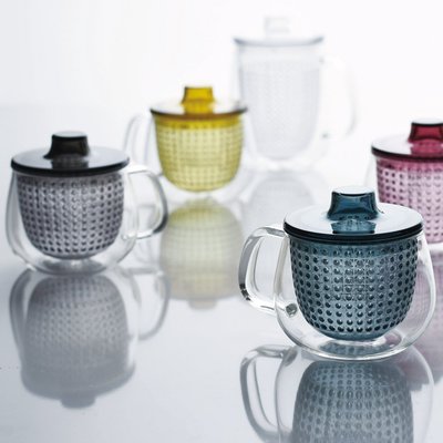 KINTO日本進口茶水分離杯泡茶器透明耐熱玻璃杯花茶過濾帶蓋茶杯