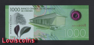 【Louis Coins】B1760-NICARAGUA-2017尼加拉瓜塑膠鈔票-1000 Córdobas