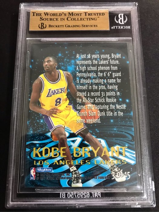 🐍1996-97 E-X2000 Star Date 2000 #3 Kobe Bryant （9.5*3 Gem mint C/10)