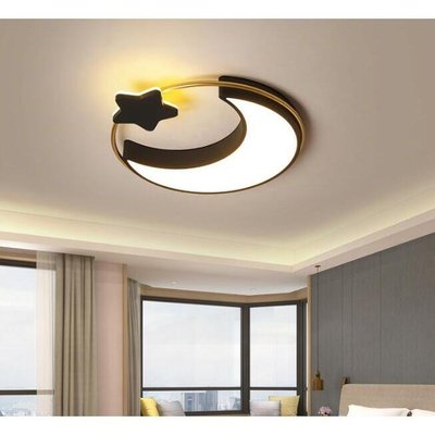 簡約現代臥室燈 創意個性月亮星星led吸頂燈北歐客廳房間燈具