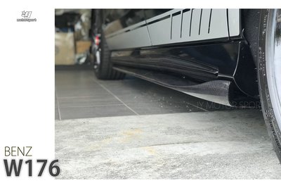 小傑車燈精品--Benz 賓士W176 A250 A45 AMG R牌 Carbon 卡夢 碳纖維 側裙定風翼