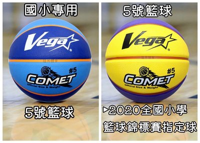 每日出貨 元吉 VEGA 小學生 國小專用 超軟橡膠 籃球 室外籃球 5號籃球 紫黃 水藍 OBR-511