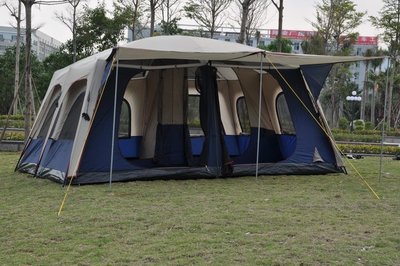 Alltel 旗艦級帳篷 8~12人 兩房一廳 460x360cm 露營帳篷 送地墊撐桿 帳蓬 二房一廳 三代同堂