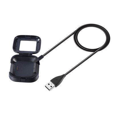 適用於Fitbit versa2充電器 盒子翻蓋充電線夾 Fitbit versa2充電底座USB充電線 運動手環充電線
