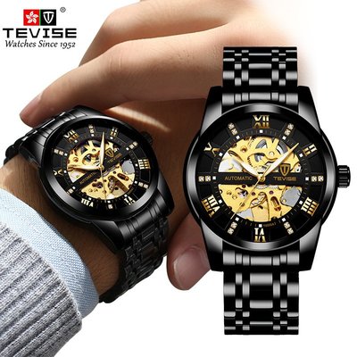 男士手錶特威斯品牌男士陀飛輪爆款時尚機械鏤空歐美鋼帶腕表