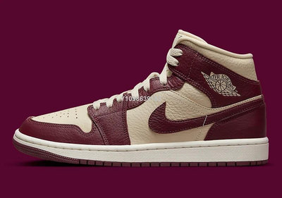 Air Jordan 1 Mid 喬丹中幫酒紅百搭籃球鞋DR0501-200公司級