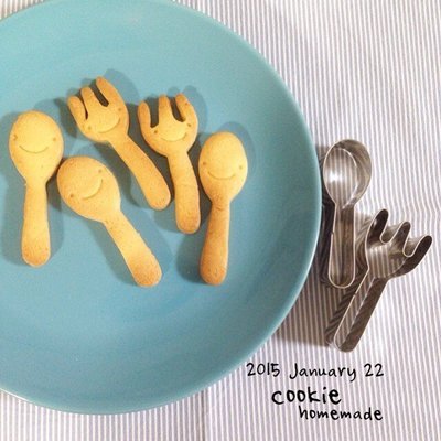 ♡fens house♡日本進口 正版 湯匙 叉子 刀子 造型 蔬菜 火腿 餅乾 壓模 3個1組~ 日本製