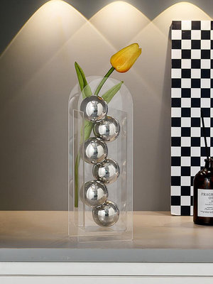 現代簡約亞克力花瓶仿真花假花插花器ins客廳餐桌家居裝飾品擺件熱心小賣家