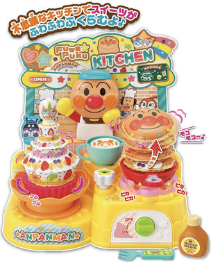 ［現貨］麵包超人料理廚房 （2023新版）甜點 膨脹鬆餅屋 蛋糕店鬆餅 水果塔蛋糕 家家酒玩具