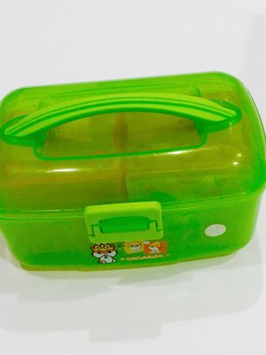 特價 三麗鷗可樂鈴 花粟鼠哈姆太郎綠色萬用收納盒 Hello Kitty 兒童玩具收納