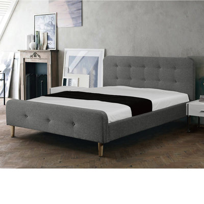 【在地人傢俱】22 Z便宜購N-K145灰色布面6尺雙人床台/床架 ZSH303-2