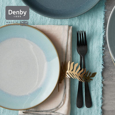 denby丹碧英國進口陶瓷盤子菜盤家用西餐餐盤創意平盤墨跡·碧玉