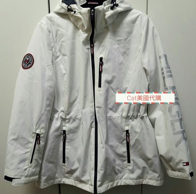 現貨~全新美國tommy hilfiger 防風防水2件式雙層防風外套~白色XL,超熱賣，衝鋒衣~$3580含運
