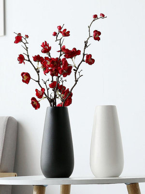 花瓶 簡約現代陶瓷花瓶家居客廳創意臺面擺件小清新干花藝水培白色花器~定金-有意請聯繫客服