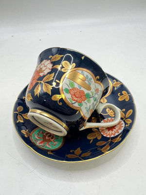 日本清兵衛伊萬里手繪描金帝王藍咖啡杯紅茶杯