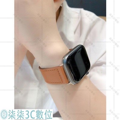 『柒柒3C數位』新款Apple Watch 6/SE/5/4/3/2/1代錶帶 撞色真皮錶帶 蘋果手錶帶 運動錶帶42/40/44mm
