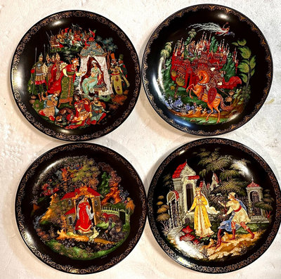 俄羅斯傳奇系列瓷盤，4件。Russian． LegendPa
