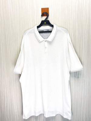 Calvin Klein CK 專櫃 白色素面Polo衫 大尺碼