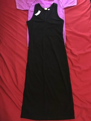 美國口碑老牌GAP女裝 XS號黑色超讚彈性挖背連身洋裝含運在台現貨