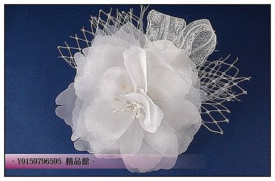 ♛ 法朵 精品館 ♛獨家販售款 - 細緻高雅．柔美白玫瑰造型頭花 *E89*白紗頭花