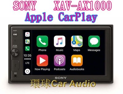 SONY】6.4吋藍芽觸控螢幕主機XAV-AX1000＊支援 Apple CarPlay＊前置USB/AUX-in+1