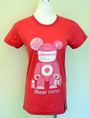 泰國設計師原創進口- 立體I-Pod熊T恤(桃紅色)$200